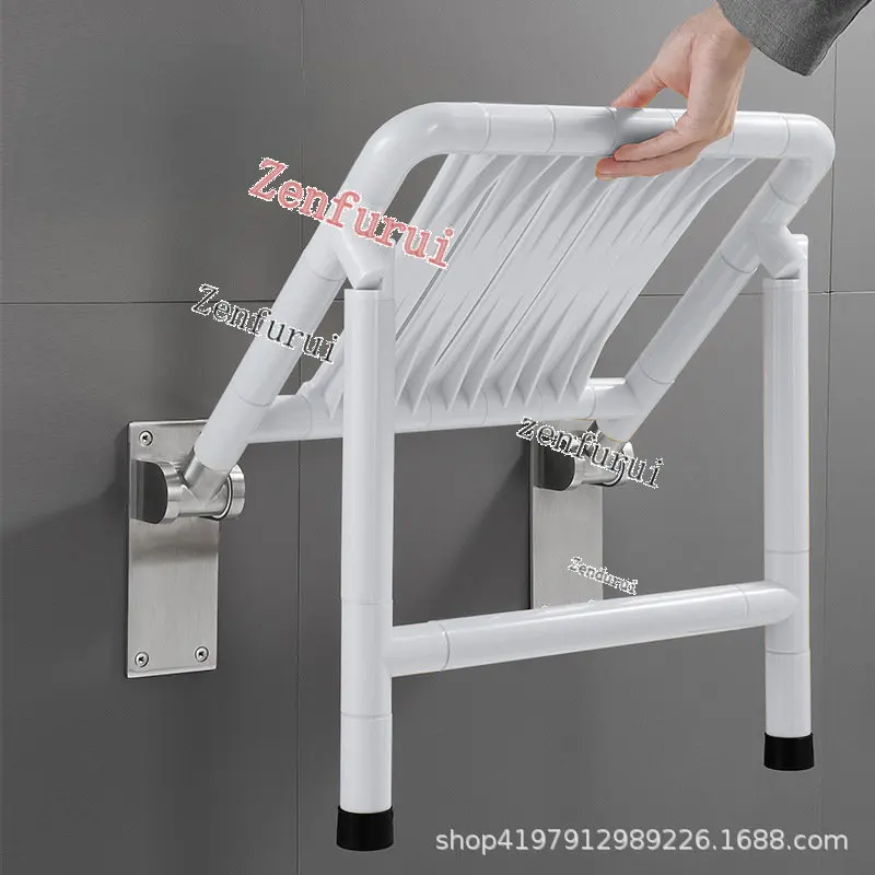 

Bathroom Folding Stool Shower Seat Wall-Mounted Non-Slip Toilet Sitting Bath Elderly Bath Stool Chair for Shoes Changing