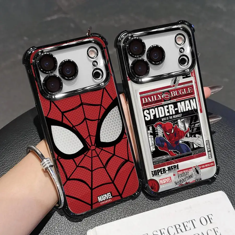 Фото Новый чехол для телефона Marvel Spider-Man для Apple iPhone 17 Pro Max 14 13 16e 11 Air 15 16 Pro 12 Plus №1