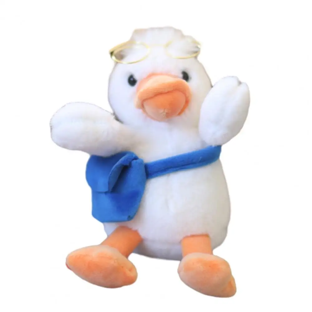 

14cm Duck Plush Pendant Lovely Duck Doll Wear Glasses Crossbody Bag Decorative Plushies Stuffed Animal Keyring Handbag Ornament