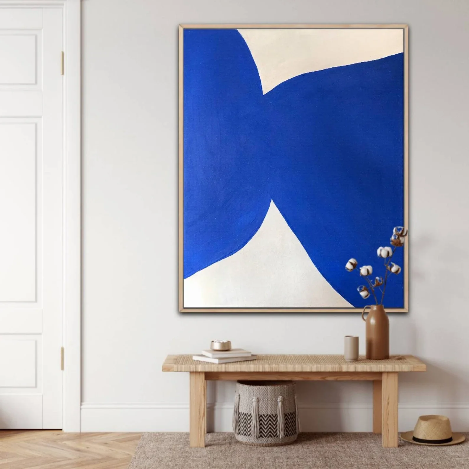 

Extra Large Wall Art Abstract Blue Painting Indigo Painting Navy Blue Decor Large Blue Painting Indigo Blue Minimalist Painting