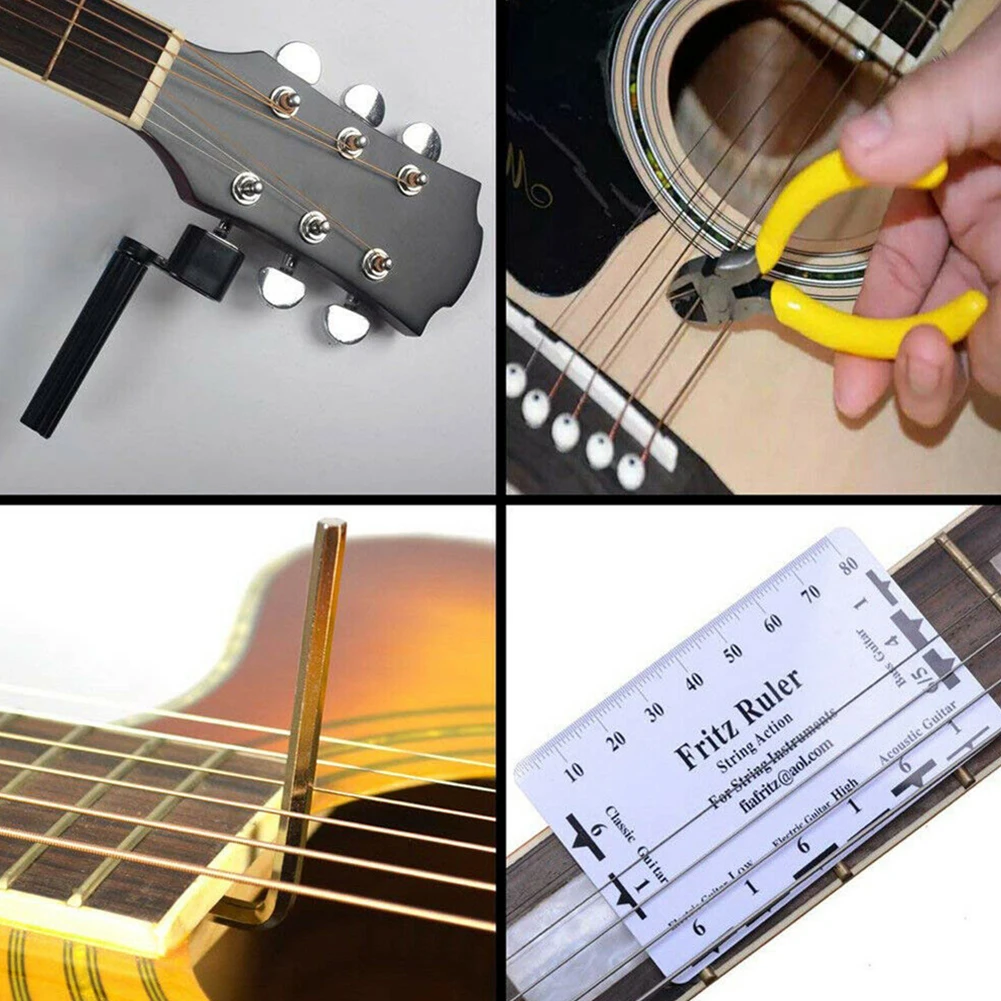 

Maintenance Gadgets Guitar Repair Tools Set Spanner Wrench String Organizer String Ruler 14.81ounces Brand New