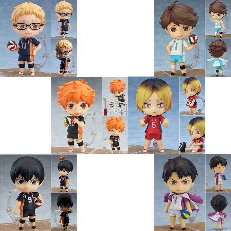 

Anime Haikyuu Figure Hinata Shoyo#461 Kei Tsukishima#616 Tobio Kageyama#489 Kenma Kozume#605 Q Version Action Model Dolls Toys