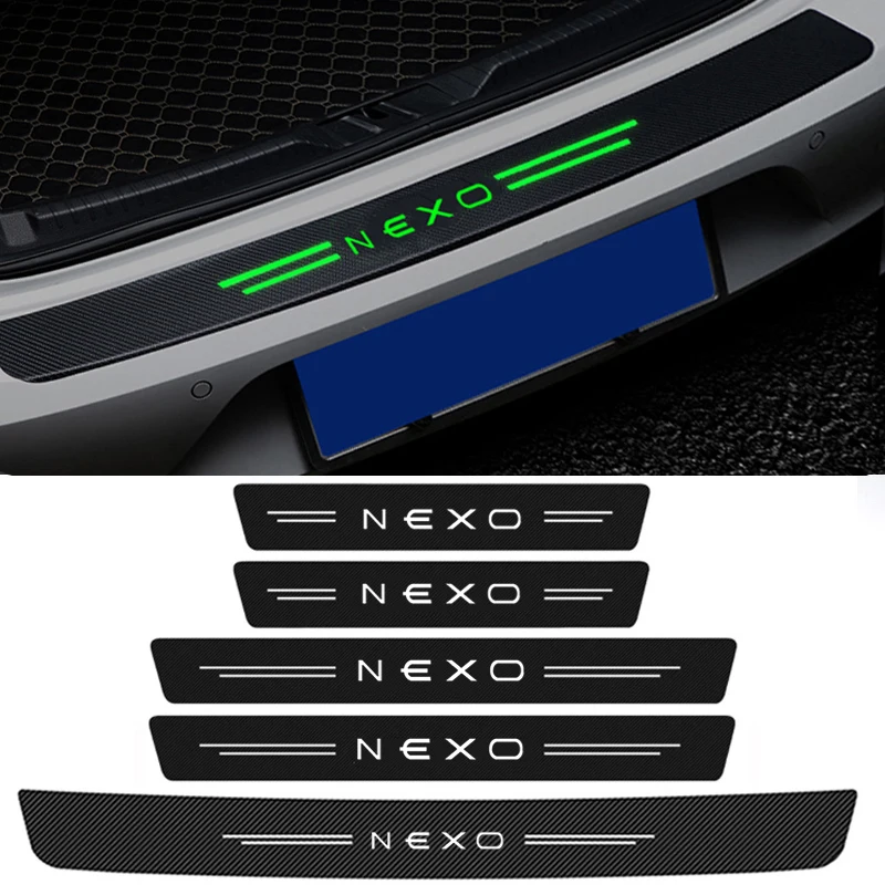 

Светящиеся дневные полоски, Накладка на порог для Hyundai Nexo, защитная накладка на багажник с логотипом, светящиеся защитные наклейки
