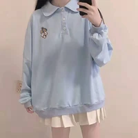 japanese sweater long sleeve kawaii sanrioed mymelody cinnamoroll kuromi college loose jacket cream blue long sleeve sweater top