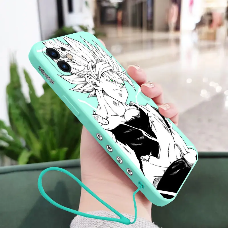 Dragons Balls Son Gokus Bejītas Phone Case For Samsung A53 A50 A52S A51 A72 A71 A73 A32 A22 A20 A30 A21S 4G 5G with Hand Strap