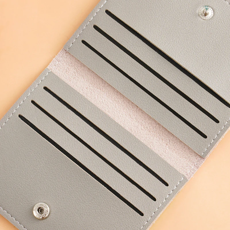 Женский Компактный Тонкий Держатель Для Карт Из Искусственной Кожи