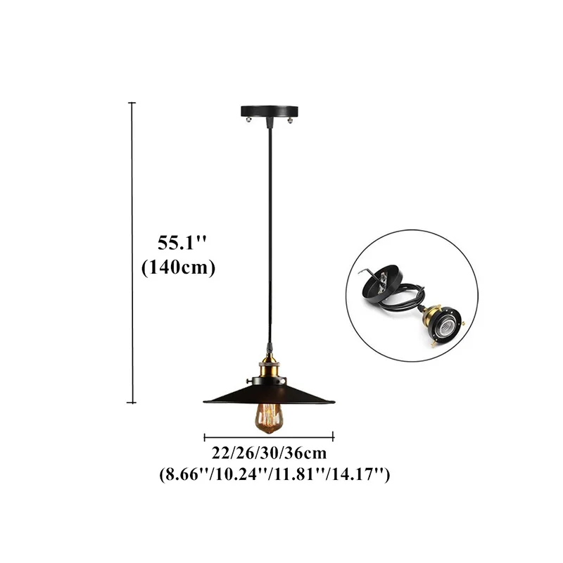 Подвесной ретро-светильник Mengjay E27 лампа Эдисона из черного металла затеняющий
