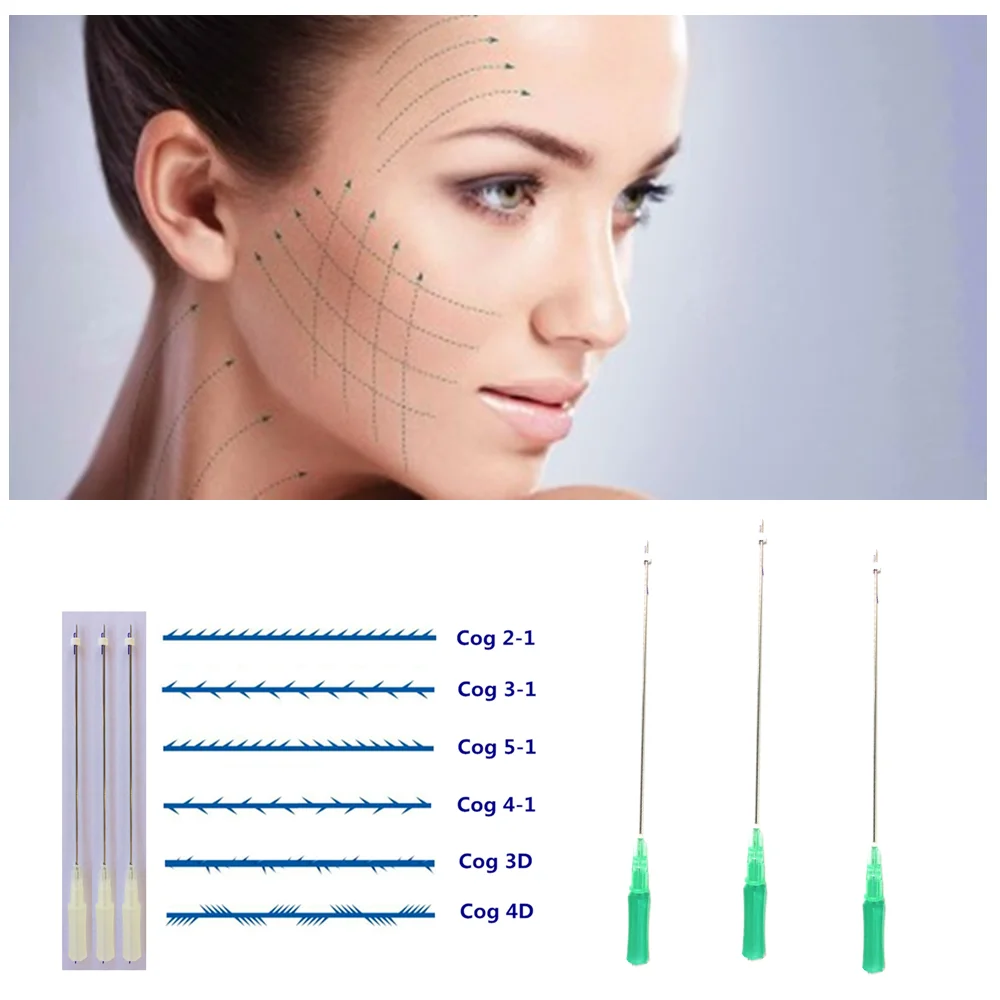 

Korean raw materials Best Selling PDO thread cog 3D 4D 6D L Blunt sharp tip facial lifting less pain surgical suture