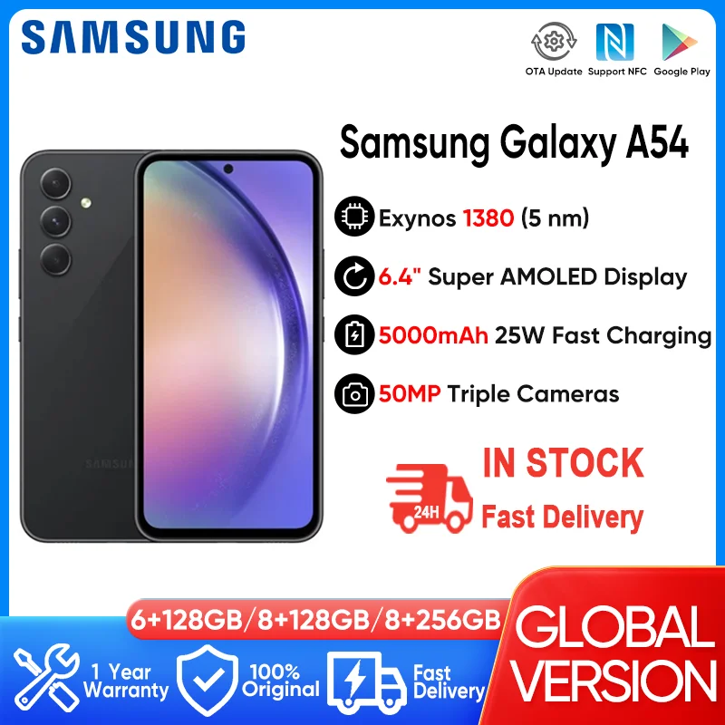 2023 New Samsung Galaxy A54 5G Smartphone Exynos 1380 6.4