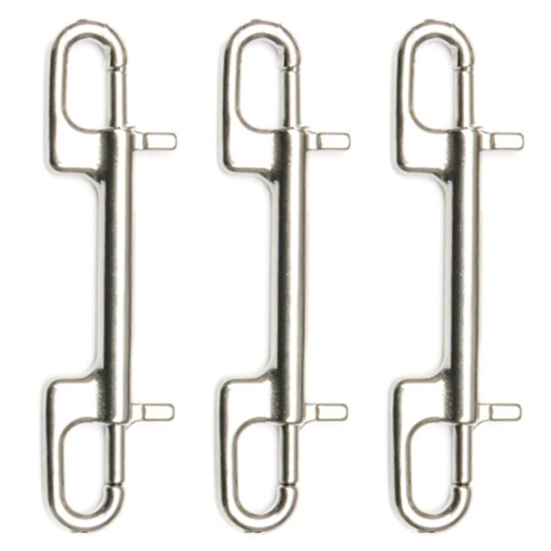 

3X Diving Hook Stainless Steel Double Ended Bolt Snap Hook For Scuba Diving Pet Leash Camera Strap Keychain Hammock