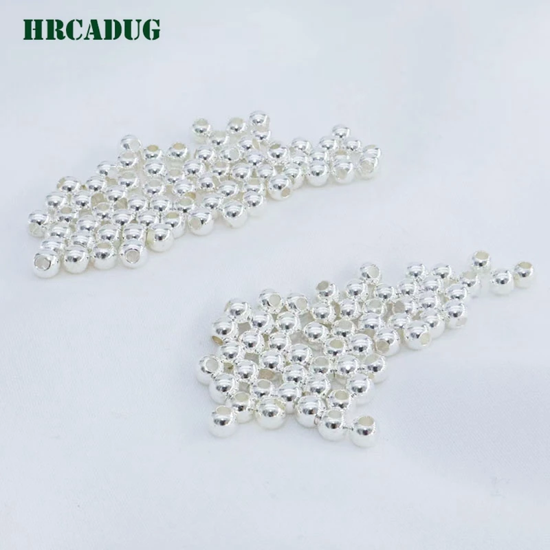 Wholesale Smooth Round Bead 18K Gold Plated Brass Metal Spacer Beads For Jewelry Making Accessories DIY Bracelet Beaded Material