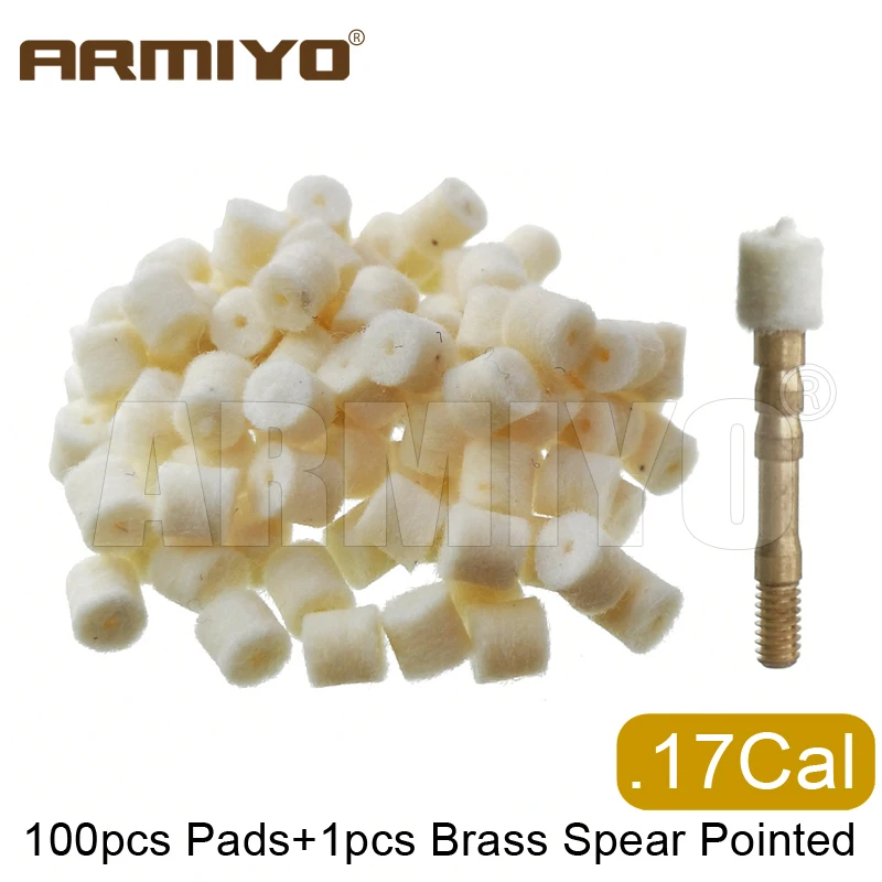Полировальная накладка Armiyo .17 калибра ~ .38 100 шт. шерстяная войлочная