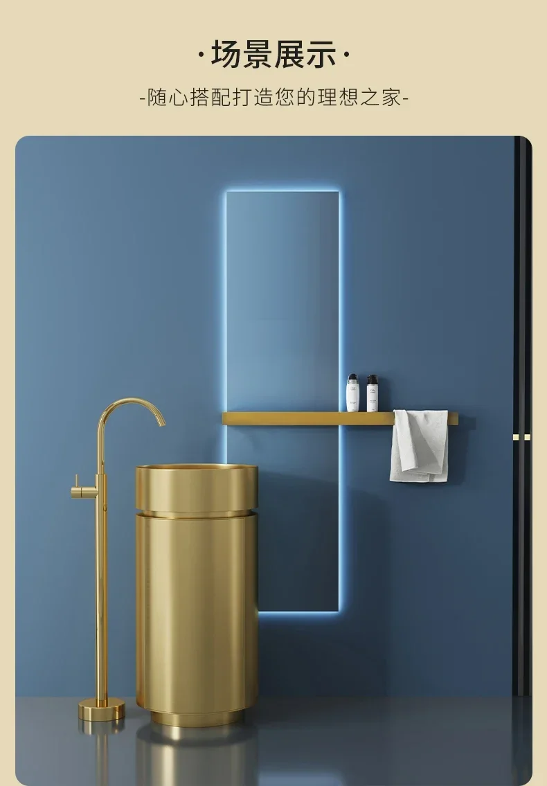 CX102AF Креативная раковина-колонна из нержавеющей стали 304 с отделением для