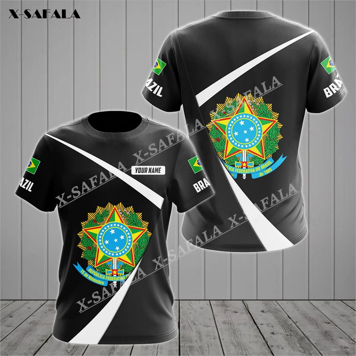 

BRAZIL SPEED STYLE Custom Name 3D Print Men ADULT T-Shirts Tops Tees Short Sleeve Casual High Quality Milk Fiber Round Neck