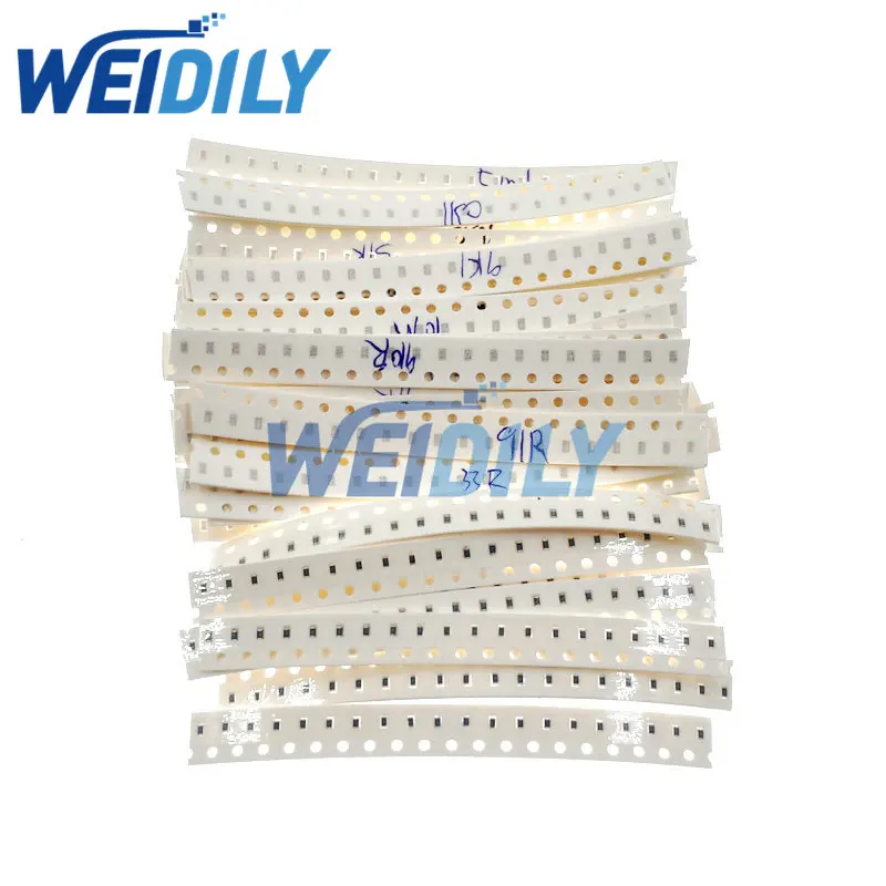 

0603 SMD Resistor Kit Assorted Kit 1ohm-10M ohm 1% 36valuesX20pcs=720pcs 1608 Sample Kit Sample bag