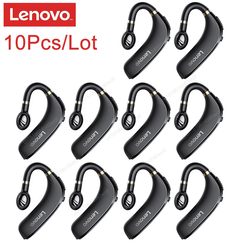 

10 шт., наушники Lenovo HX106, наушники с крючком, HD вызов, беспроводная Bluetooth 5,0 гарнитура с микрофоном для Hi-Fi, стерео наушники для вождения