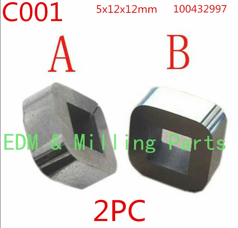 

2PC Wire EDM C001 100432997 Tungsten Power Feed Contact Block 5x12x12mm For CNC Charmilles Machine ROBOFIL100/200/400 Service