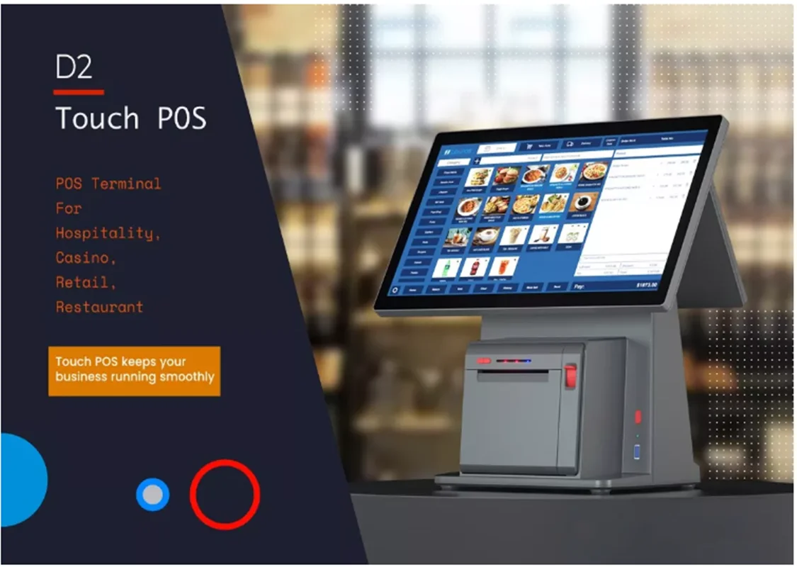 Фото Android 11New 14,1 дюймовый сенсорный POS-терминал windows, внутренний 80 мм принтер, все в одном, функция сканирования ПК с 7-дюймовым дисплеем клиента №2