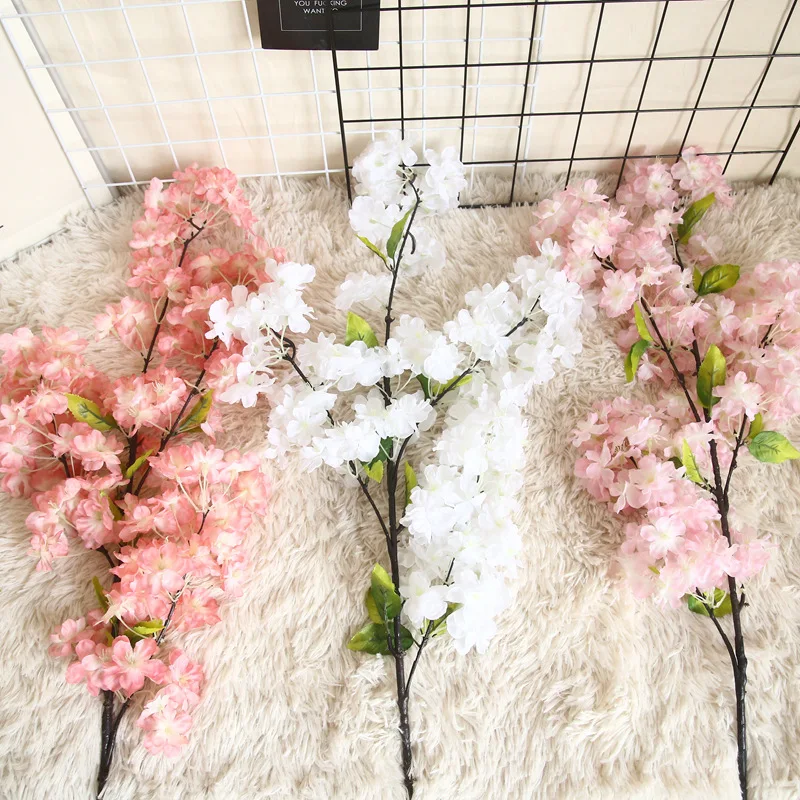 

4 fork 104cm Simulation cherry blossom simulation flower plant bonsai INS wind plant wall flower wedding decorations