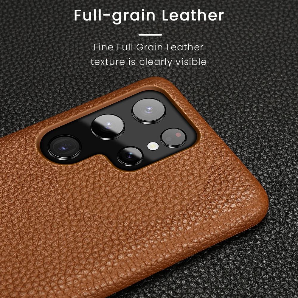 Genuine Leather Phone Cover Case For Samsung Galaxy S23 S21 S22 Ultra S20 FE S10 Plus Note 20 10 A34 A54 A53 5G A52 A52S A51 A14