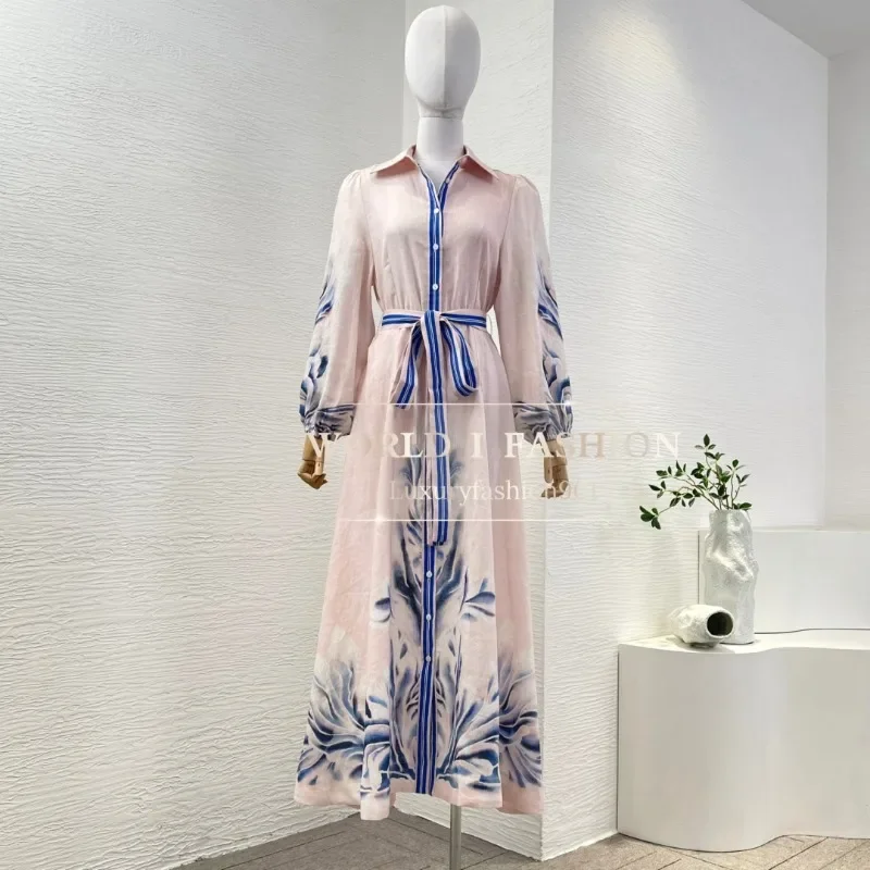 Свободные платья-рубашки с длинными рукавами в синюю полоску для вечеринки новый