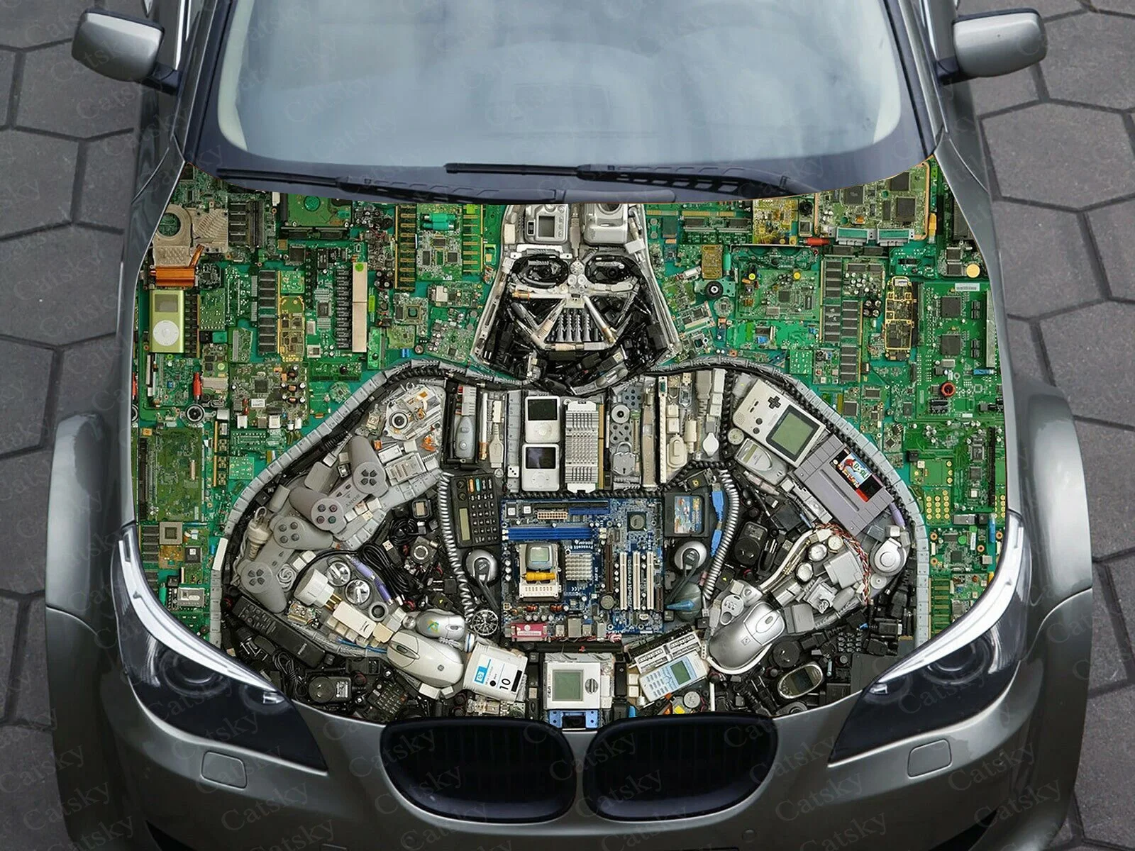 

Inside motherboard Circuit board Car Decal Graphics Vinyl Cover Pattern Packaging Decal custom DIY design hood engine Stickers