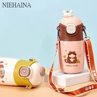 Insulated Cup Children'S Straw 304Water Bottle Keeps Cold And Heat Wear-Resistant Paint Layer Water Thermos For Children