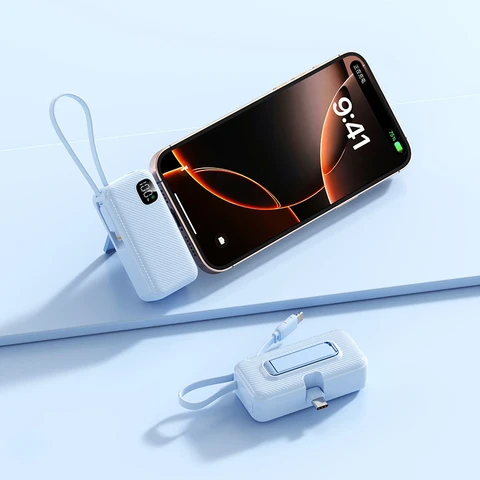 Портативное зарядное устройство Mini Capsule Power Bank, вилка типа C, 22,5 Вт, внешняя батарея для быстрой зарядки для iPhone 17 16 Samsung Xiaomi Huawei