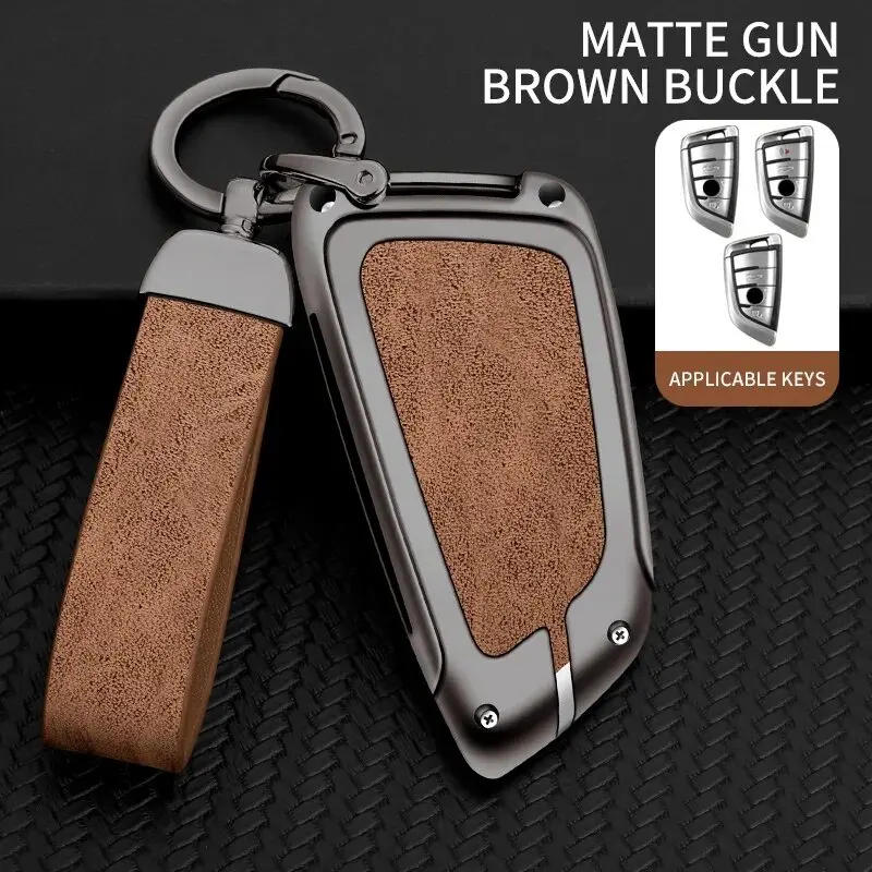 

Кожаный чехол для автомобильного ключа из цинкового сплава для BMW X5 X3 X1 X6 X7 1 3 5 6 7 серии G20 G30 G11 F15 F16 G01 G02 E39 E46 Чехол для автомобильного ключа