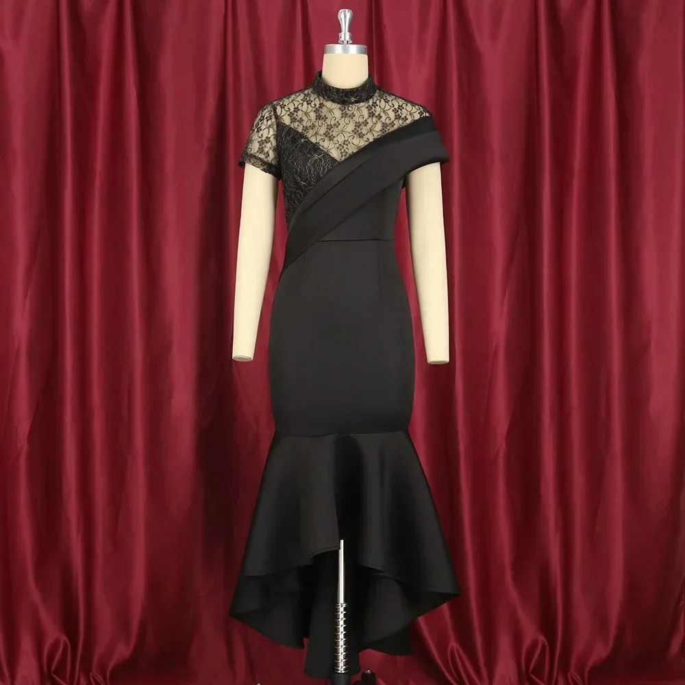 Модное женское длинное платье с коротким рукавом соблазнительное круглым