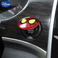 marvel spiderman anime figure car one button start button stickers ignition switch decoration protective cover cute gifts
