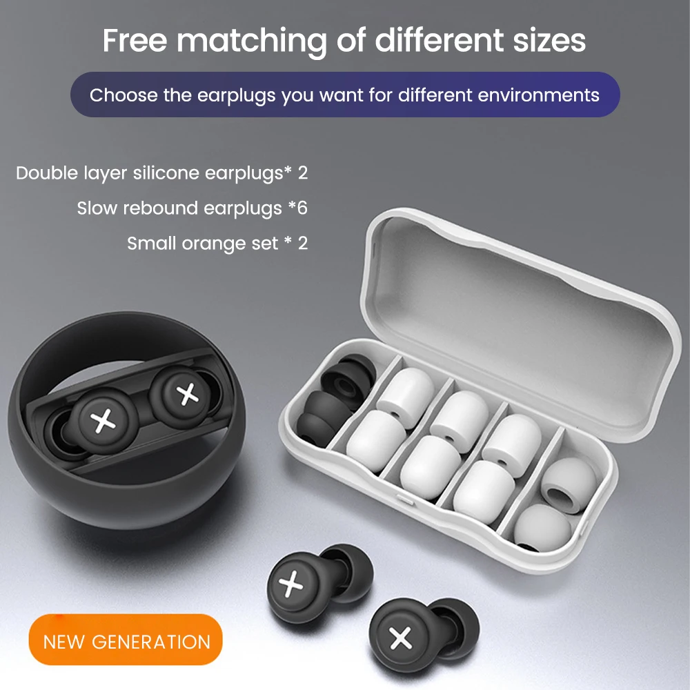 

1 Set Silicone Earplug Noise Reduction Tapones Oido Para Soundproof Earplugs Sleeping Aid Travel Ear Plugs Filter for Ears