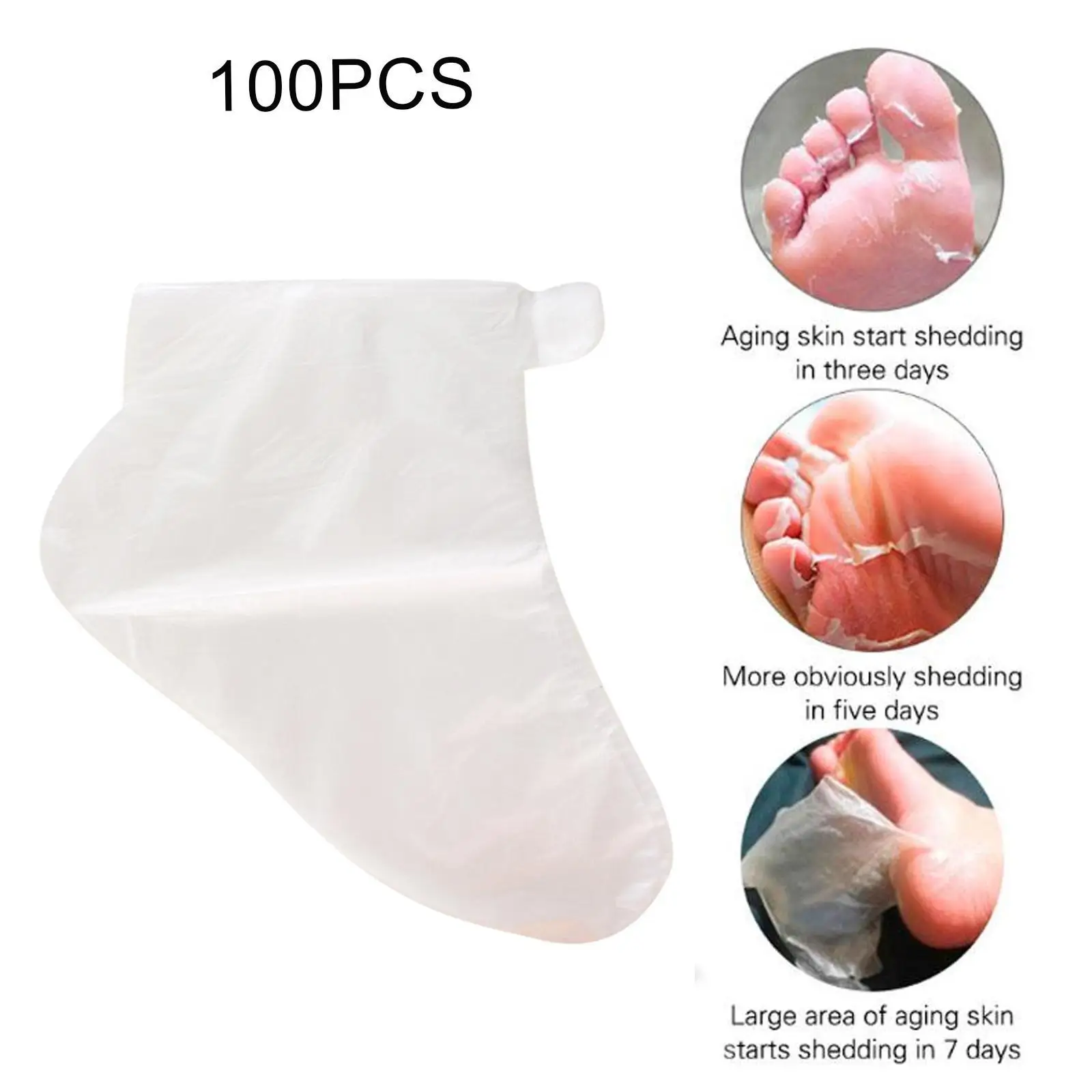 

100pcs Disposable Foot Mask Hand Mask Transparent Film Foot Cover For Pedicure Prevent Infection Remove Chapped Foot Covers