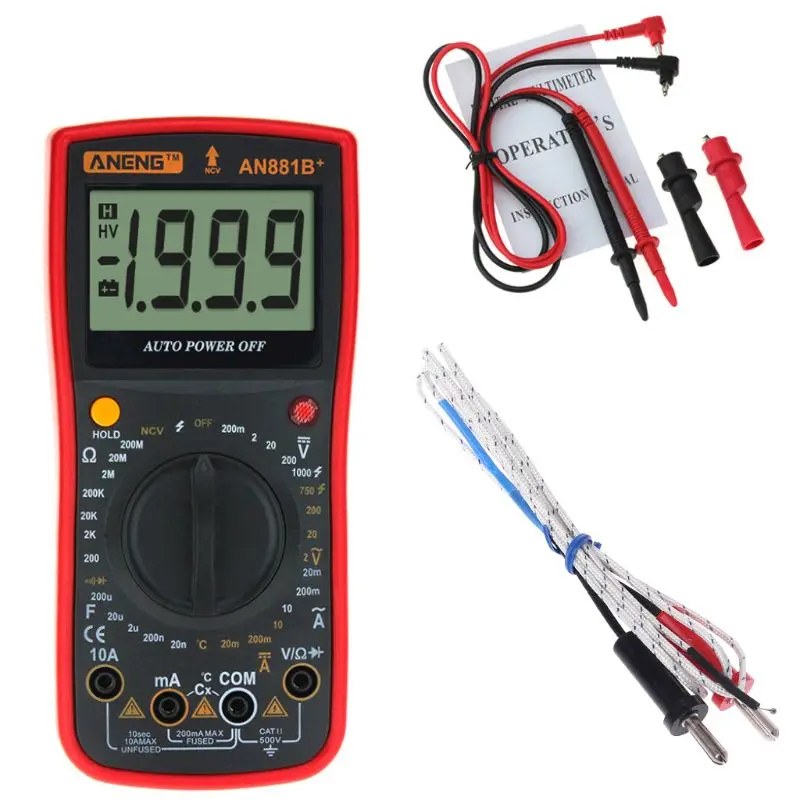 

AN881B+ Digital Multimeter NCV for Dc Auto Tester Temprature Electrical Teste
