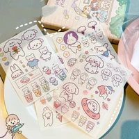 4pcspack 2pack cute cartoon sticker bag creative ledger sticker bag instagram wind material diy childrens gift stickers