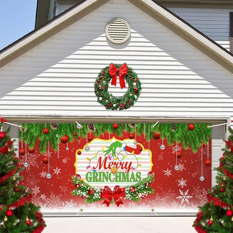 

Christmas Garage Door Banner Merry Christmas Garage Banner Happy New Year Outdoor Cover Christmas Decoration Banner for home