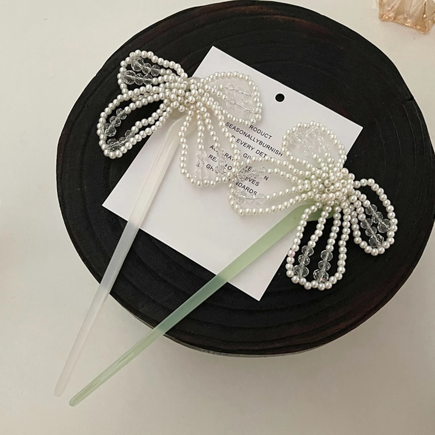 

New Shiny Pearls Bow Hairpin Chinese Simple Hollow Bowknot Hair Sticks For Women Hairstyle Design Tools Accessories Dropshipping