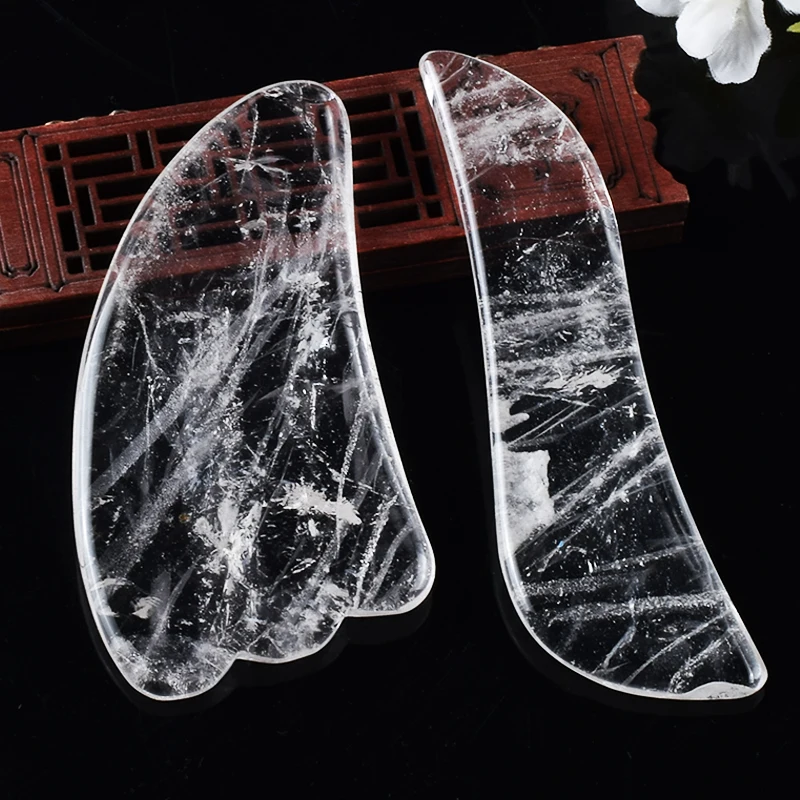 Массажер гуашь гуашный из натурального белого кристалла, скребок нефритовый для лица, уход за кожей, массажер для красоты, здоровья, спа для подтяжки глаз и шеи Массажер гуашь гуашный из натурального белого кристалла, скребок нефритовый для лица, уход за кожей, массажер для красоты, здоровья, спа для подтяжки глаз и шеи