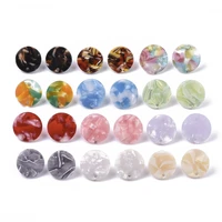 kissitty 10 pcs mixed color plat round resin stud earring findings with pin diy stud earrings accessories jewelry findings gift