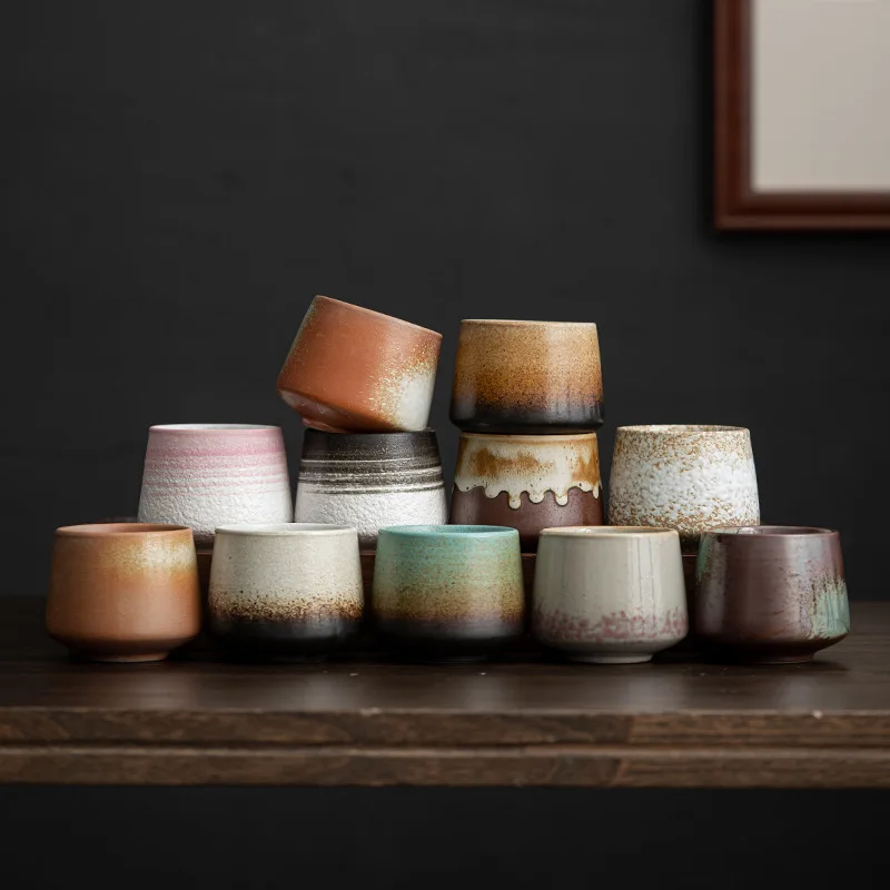 Грубая керамика в японском стиле винтажная керамическая кофейная чашка для