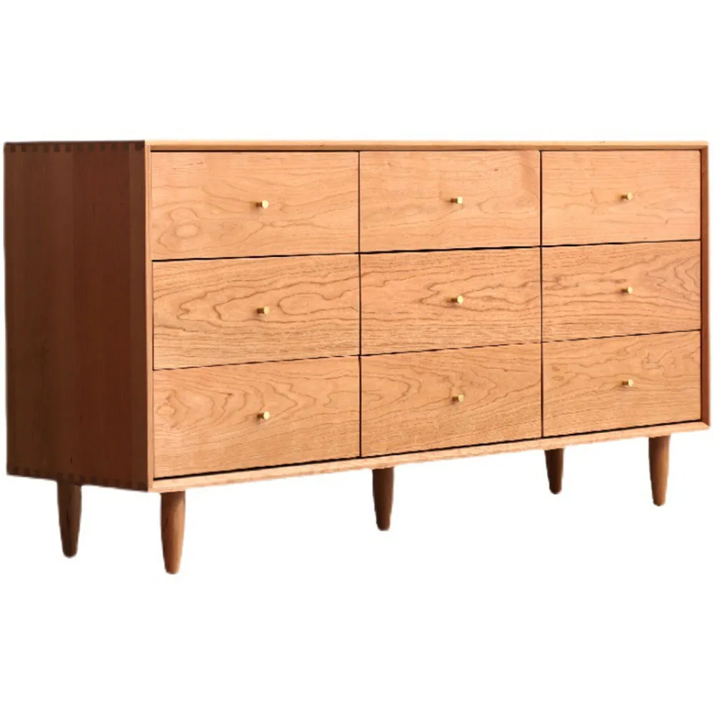 

Wood Cabinet Storage Cupboard Meal Side Cupboard Northern Europe Bedroom Parlour Large Capacity Nine Buckets Cabinet