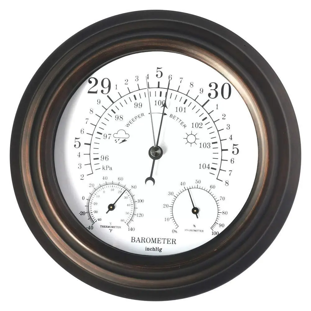 

20cm Three In One Barometer Thermometer Hygrometer Station Pressure Wall Use Weather Gauge Mounted H2o8