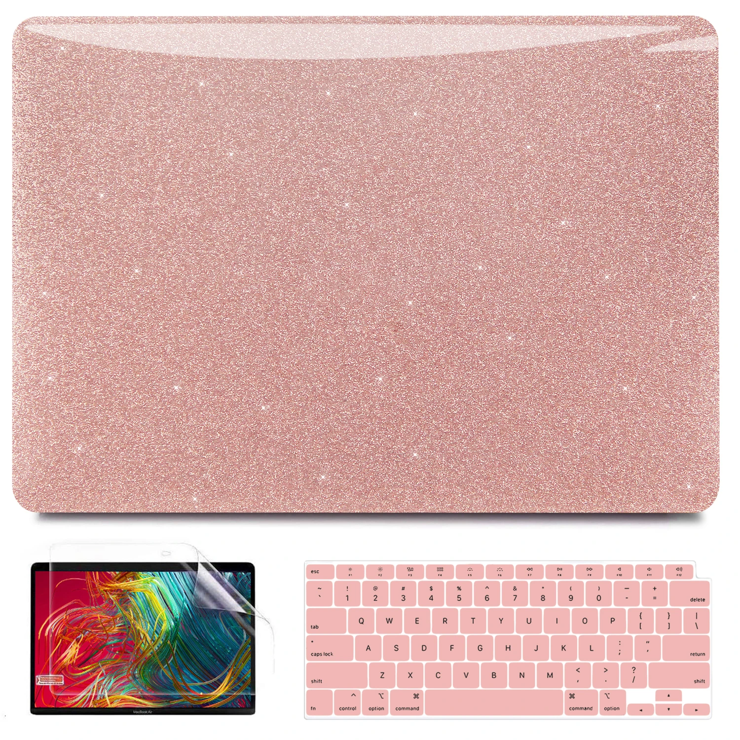 Чехол для MacBook Air 13 дюймов 2021 2020 2019 2018 выпуска A2337 M1 A2179 A1932, блестящий пластиковый жесткий корпус + чехол для клавиатуры