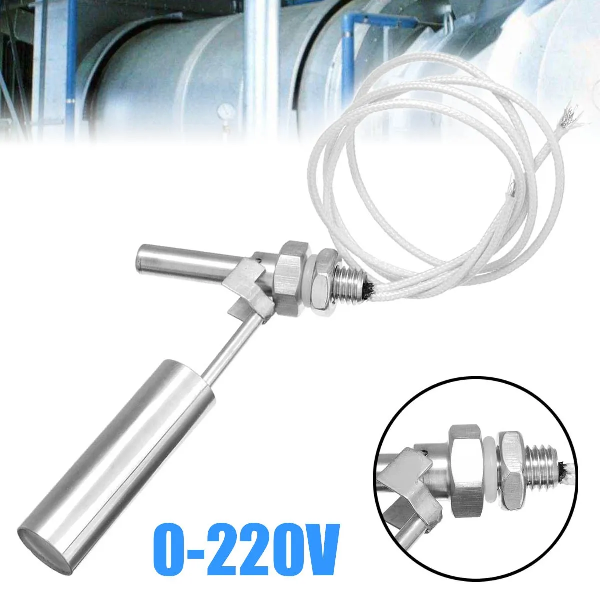 

30W 0-220V Water Level Float Switch High Temperature Resistant Water Tower Tank NO/NC M10 Thread Stainless Steel Float Switch