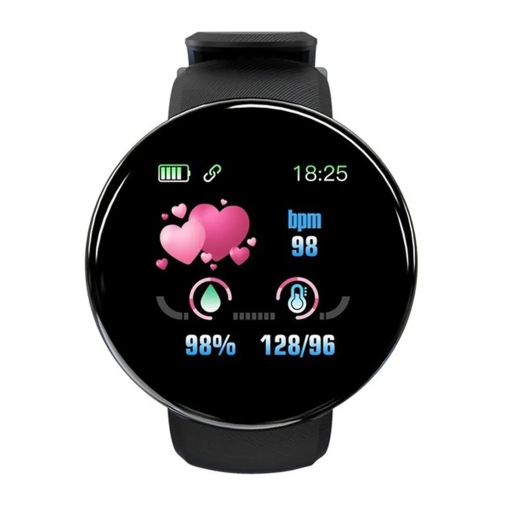 

Умные часы D18 круглые умные часы женские часы водонепроницаемый спортивный трекер WhatsApp для Android для Ios часы