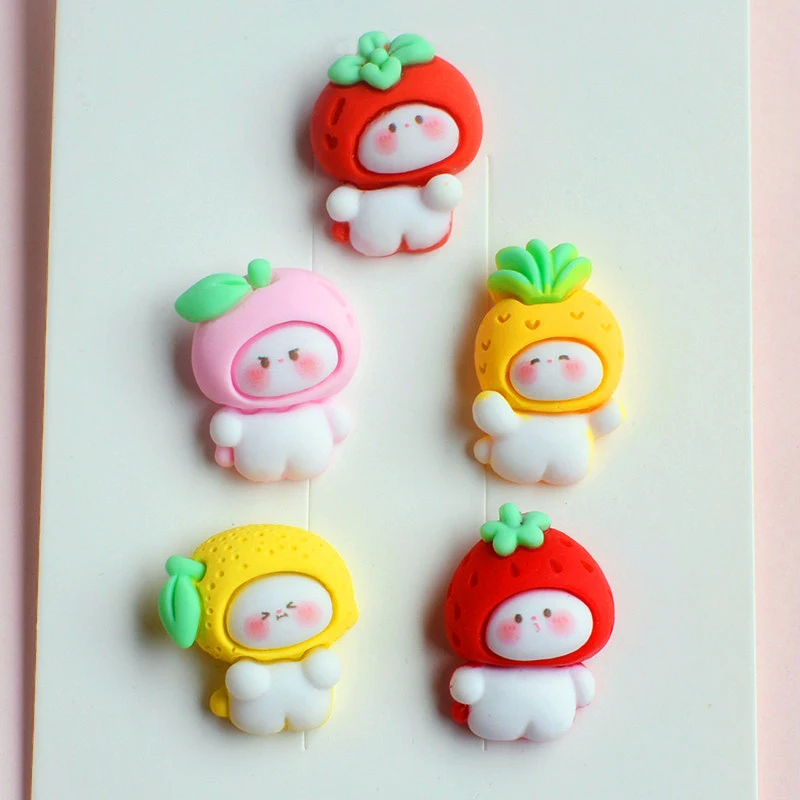 

100/200 Pcs New Cute Cartoon Baby Fruit Flat Back Resin Cabochon Scrapbooking DIY Jewelry Hairpin Craft Decoration Accessories