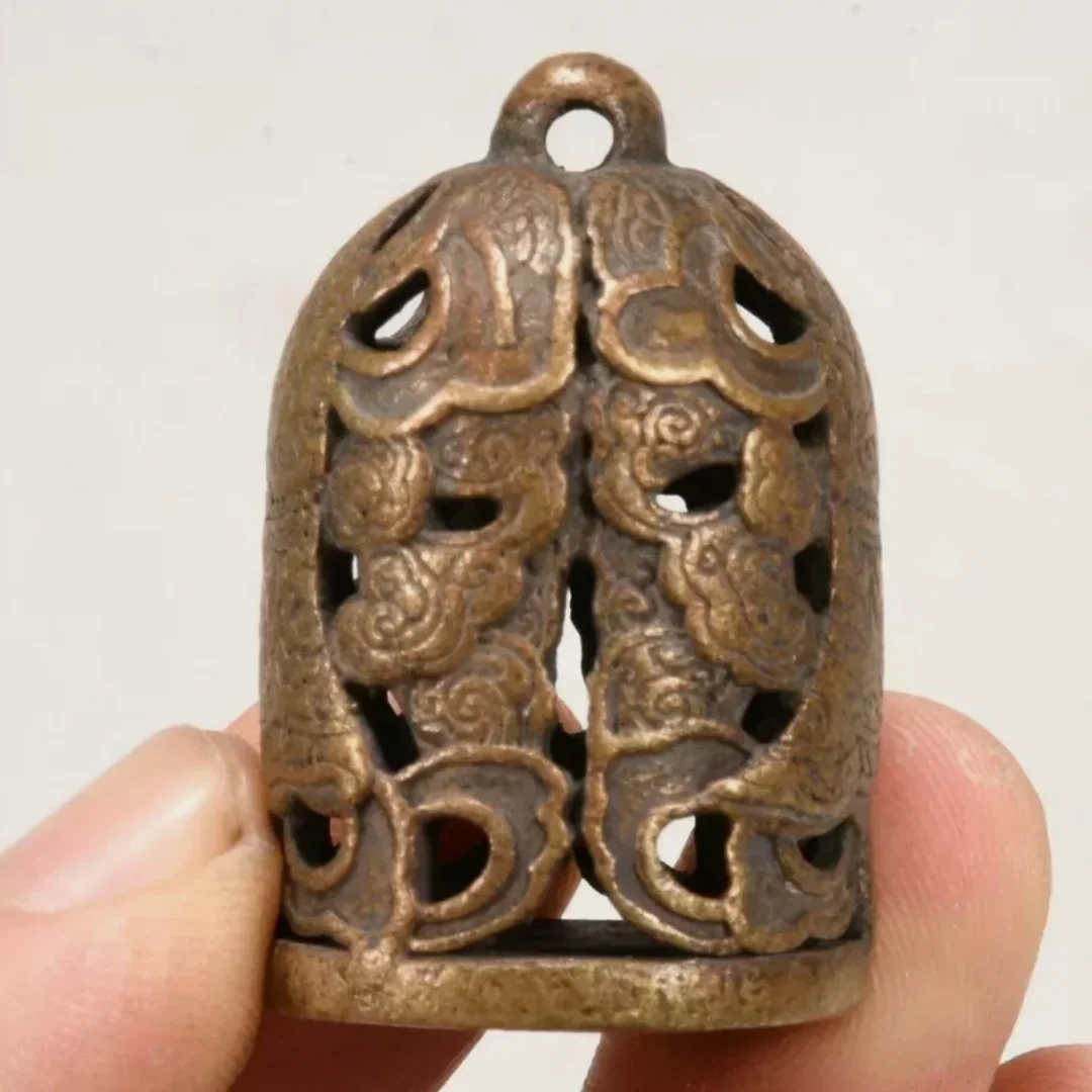 1 1-дюймовый старый тибетский бронзовый колокольчик династии благоприятный