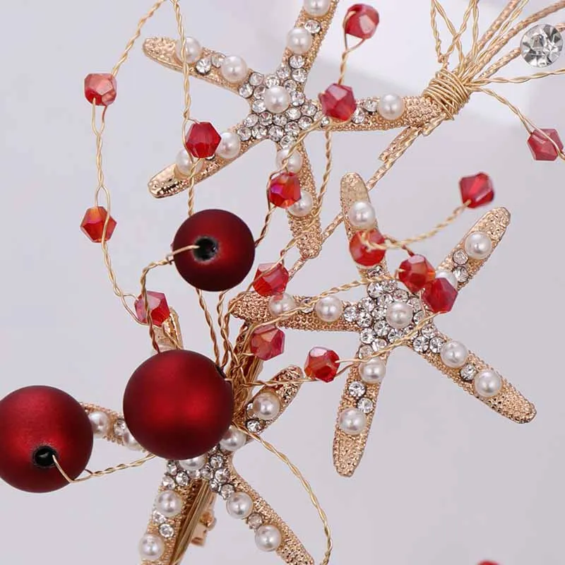 Женский обруч для волос с пятиконечной звездой модный простой кристаллами