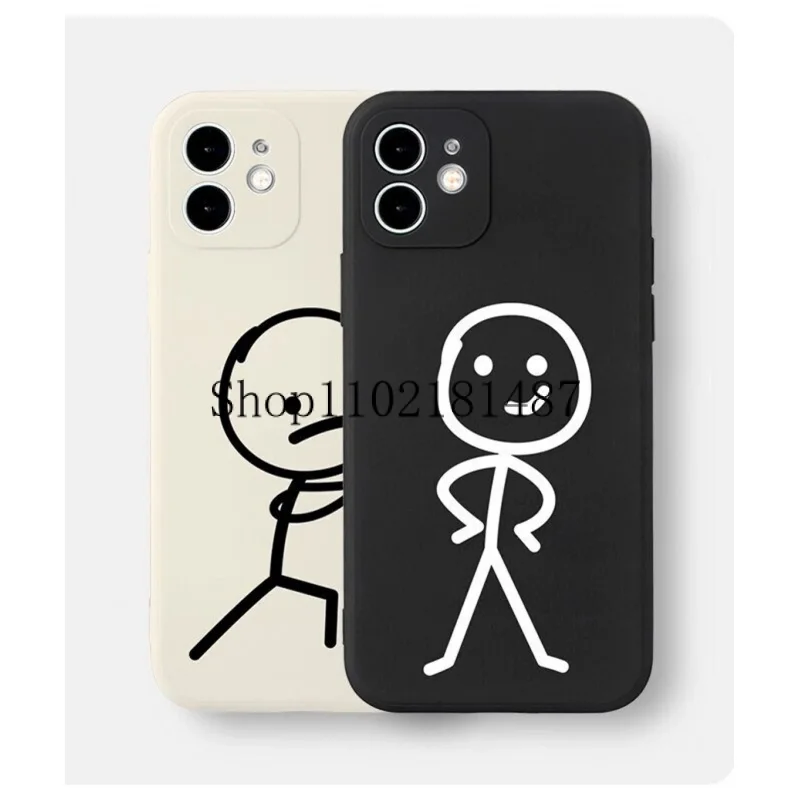 

Original Soft Silicone Cute Funny Couple Shockproof Phone Case for Apple iPhone 13 12 11 14 Pro Max X XR XS 8 7 14Plus SE3 cover