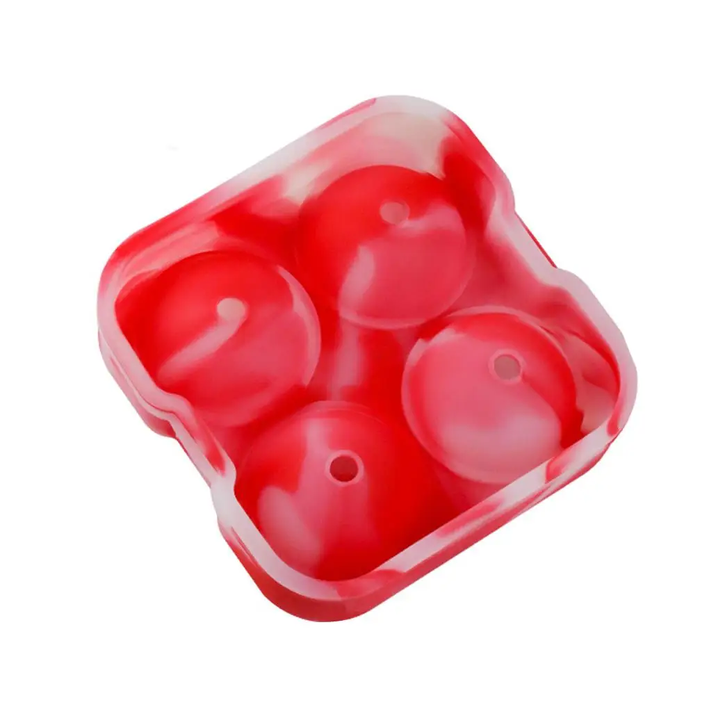 

hiskey Ice Cube Maker Ball Mold Mould Brick Round Bar Accessiories 4 Grids Silicone Black Ice Mold with Lid Kitchen Tools